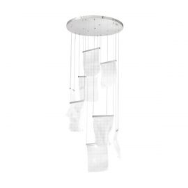Luminaria colgante LED 8 luces Cromo modeo Wave