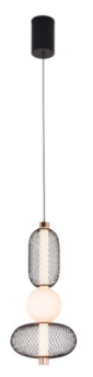 Luminaria colgante LED 13W Mod. CAIRO NEGRO/ORO