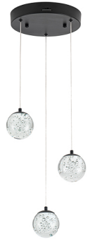 Luminaria colgante LED 3 Luces Mod. SING NEGRO