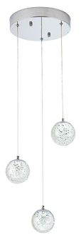 Luminaria colgante LED 3 Luces Mod. SING CROMO