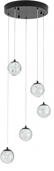 Luminaria colgante LED 5 Luces Mod. SING NEGRO