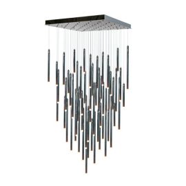 LUMINARIA LED COLGANTE CUADRA NEGRO CROMO MINHA