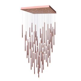 LUMINARIA LED COLGANTE CUADRADA ORO ROSADO