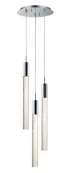 Luminaria Colgante LED 3 Luces Mod. SABLE CROMO