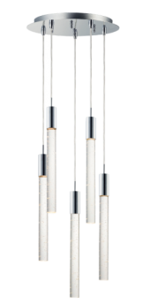 Luminaria Colgante LED 5 Luces Mod. SABLE CROMO