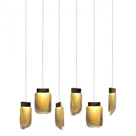 LUMINARIA 6 LUCES MODELO VIVA COLOR ORO L800*W140*H230mm 
