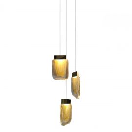 LUMINARIA COLGANTE 3 LUCES MODELO VIVA COLOR ORO 