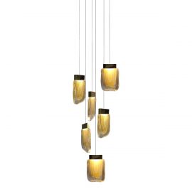 LUMINARIA 6 LUCES MODELO VIVA COLOR ORO