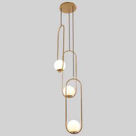 LUMINARIA COLGANTE MODELO ORBIT 3 LUCES COLOR ORO