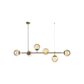 LUMINARIA COLGANTE 6 FOCOS MODELO TULIP COLOR LATON