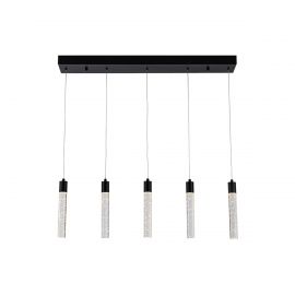 LUMINARIA COLGANTE 5 LUCES LED MODELO MANHATTAN COLOR NEGRO