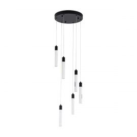 Luminaria colgante LED 6 luces 36W Negro modelo Manhattan