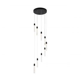 LUMINARIA COLGANTE 9 LUCES LED MODELO MANHATTAN COLOR NEGRO
