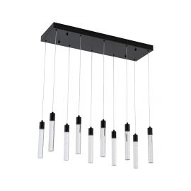 Luminaria colgante LED 10 luces 60W Negro modelo Manhattan 