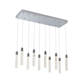 LUMINARIA COLGANTE 10 LUCES LED MODELO MANHATTAN COLOR CROMO