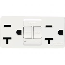 TOMA CORRIENTE DUPLEX CON ICFT 20A 125V AUTOPROTEGIDA 3 MOD 