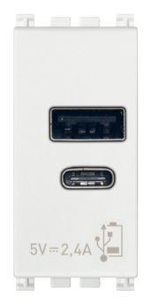 Unidad alimentador USB-C 5V 2,4A 1 Modulo blanco