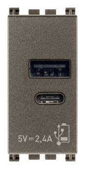 Unidad alimentador USB-C 5V 2,4A 1 Modulo metal