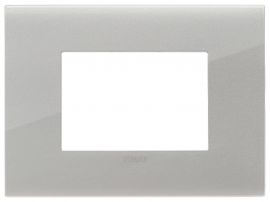 Placa 3 modulos Arke Fit metal plata