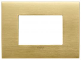 Placa 3 modulos Arke Fit laton cepillado