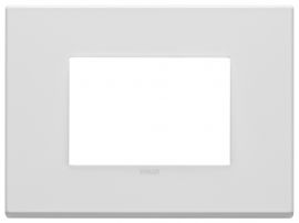 Placa 3 modulos Eikon Exe metal blanco mate