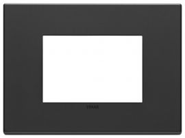 Placa 3 modulos Eikon Exe Metal Antracita