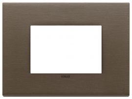 Placa 3 modulos Eikon Exe metal Bronce Obscuro Cepillado