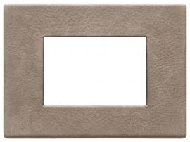 Placa 3 modulos Eikon Exe Cuero Estepa