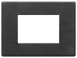 Placa 3 modulos Eikon Exe Cuero Bosque Negro