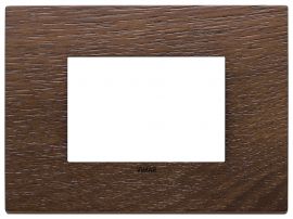 Placa 3 modulos Eikon Exe Madera Nogal Americano