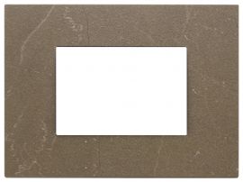Placa 3 modulos Eikon Exe Marmol Coffee Brown