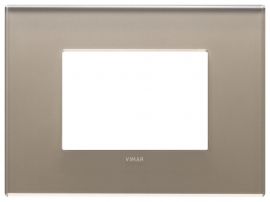 Placa 3 modulos Eikon Exe Cristal espejo marron opalo