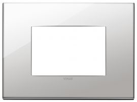 Placa 3 modulos Eikon Exe Metal Niquel