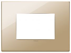 Placa 3 modulos Eikon Exe Metal Oro