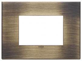 Placa 3 modulos Eikon Exe Metal Bronce Envejecido