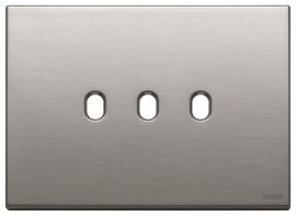 Placa 3 modulo Eikon Vintage Niquel Cepillado
