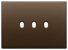 Placa 3 modulo Eikon Vintage Bronce Obscuro Cepillado