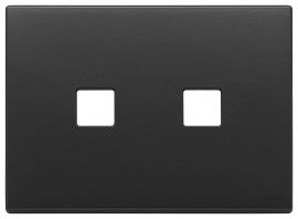 Placa 2 modulos Eikon Vintage Flat Gris Antracita