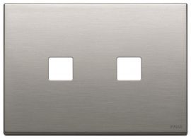 Placa 2 modulos Eikon Vintage Flat Niquel Cepillado