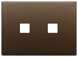 Placa 2 modulos Eikon Vintage Flat Bronce Obscuro Cepillado