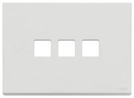Placa 3 modulos Eikon Vintage Flat Blanco Mate