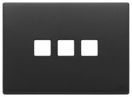 Placa 3 modulos Eikon Vintage Flat Gris Antracita