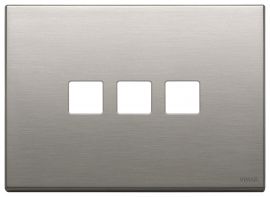 Placa 3 modulos Eikon Vintage Flat Niquel Cepillado