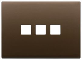 Placa 3 modulos Eikon Vintage Flat Bronce Obscuro Cepillado